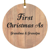 First Christmas As Grandma & Grandpa - Circle Ornament C
