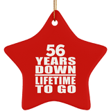 56th Anniversary 56 Years Down Lifetime To Go - Star Ornament