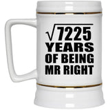 85th Anniversary Square Root of 7225 Years of Being Mr Right - Beer Stein