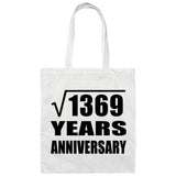 37th Anniversary Square Root of 1369 Years Anniversary - Tote Bag White