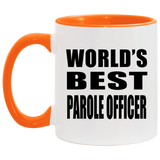 World's Best Parole Officer - 11oz Accent Mug Orange