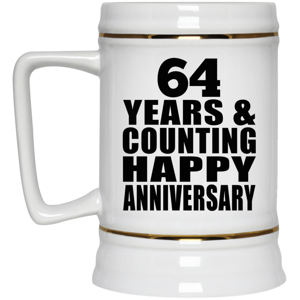 Happy 64th Anniversary 64 Years & Counting - Beer Stein