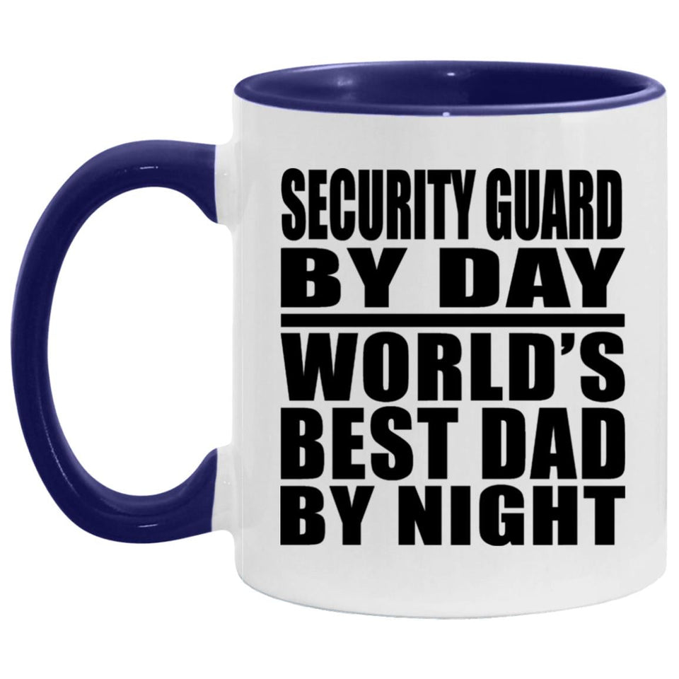 Security Guard By Day World's Best Dad By Night - 11oz Accent Mug Purple