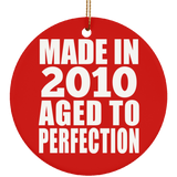 14th Birthday Made In 2010 Aged to Perfection - Circle Ornament