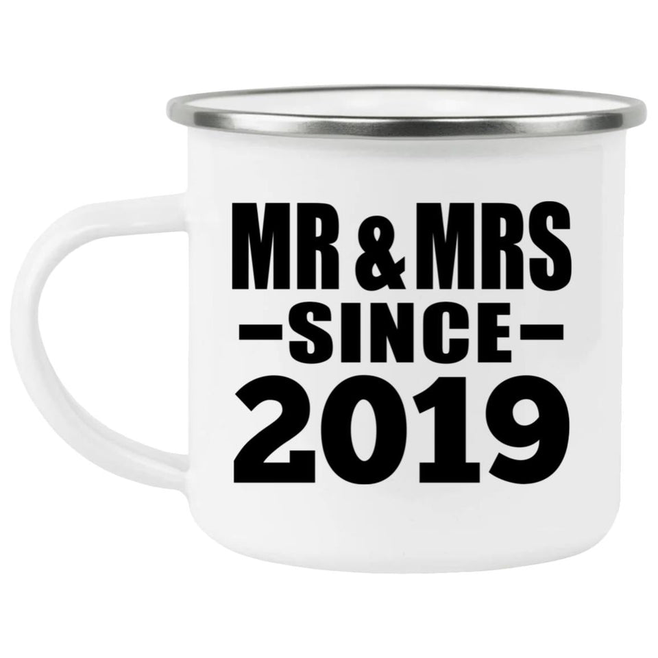 5th Anniversary Mr & Mrs Since 2019 - 12oz Camping Mug