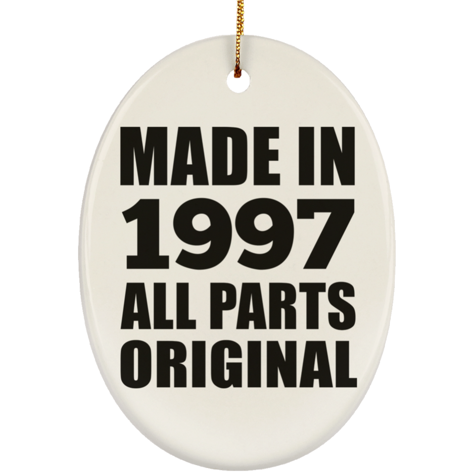 27th Birthday Made in 1997 All Parts Original - Oval Ornament
