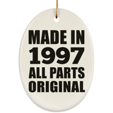 27th Birthday Made in 1997 All Parts Original - Oval Ornament