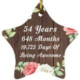 54th Birthday 54 Years 648 Months 19,723 Days Of Awesome - Star Ornament A
