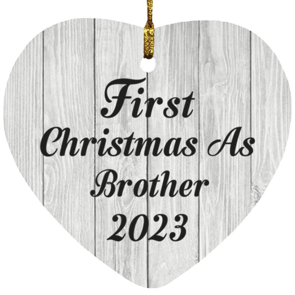 First Christmas As Brother 2023 - Heart Ornament F