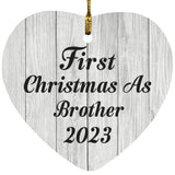 First Christmas As Brother 2023 - Heart Ornament F