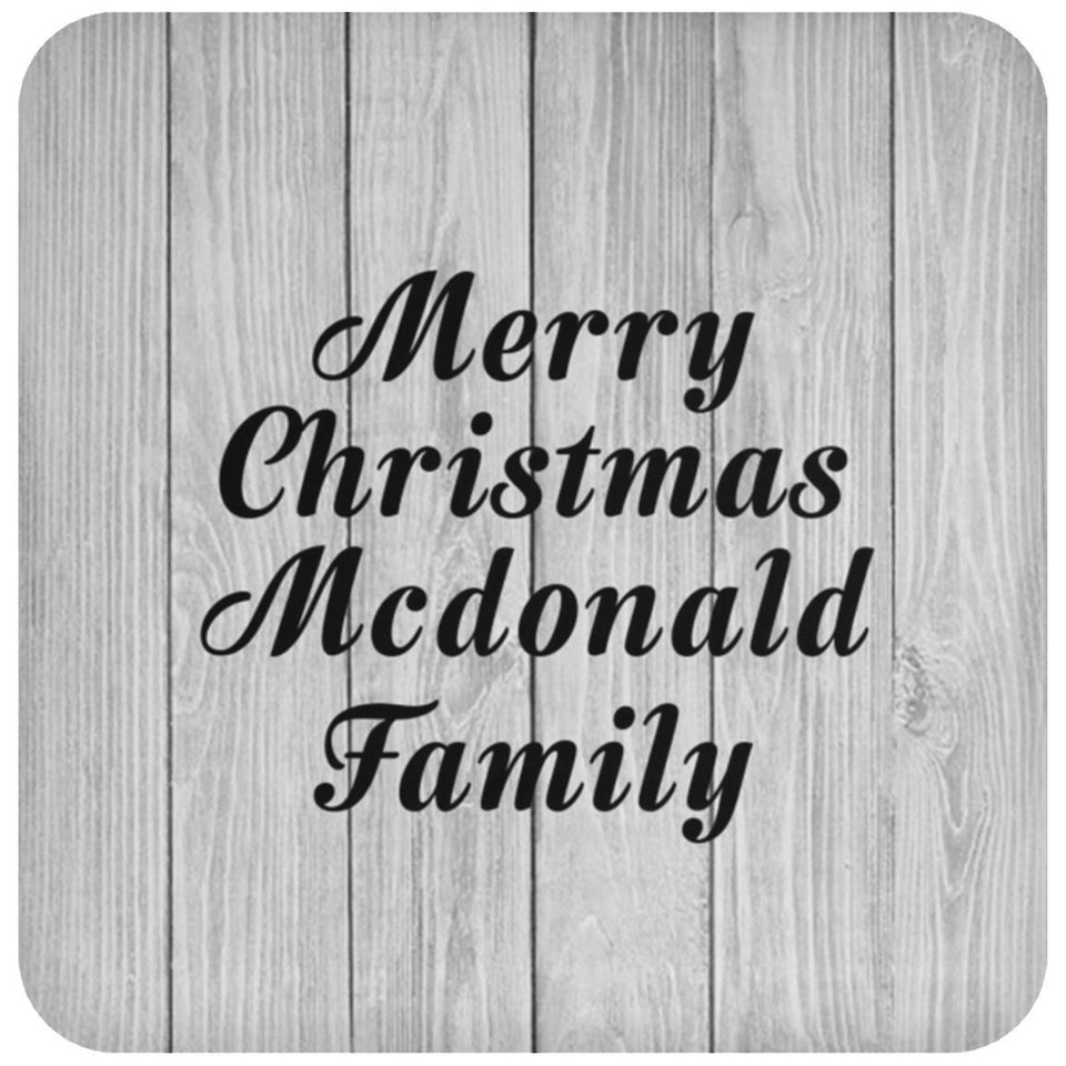 Merry Christmas Mcdonald Family - Drink Coaster F