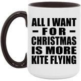 All I Want For Christmas Is More Kite Flying - 15oz Accent Mug Black