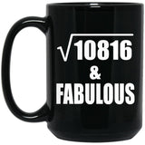 104th Birthday Square Root of 10816 & Fabulous - 15oz Coffee Mug Black