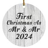 First Christmas As Mr & Mr 2024 - Circle Ornament F
