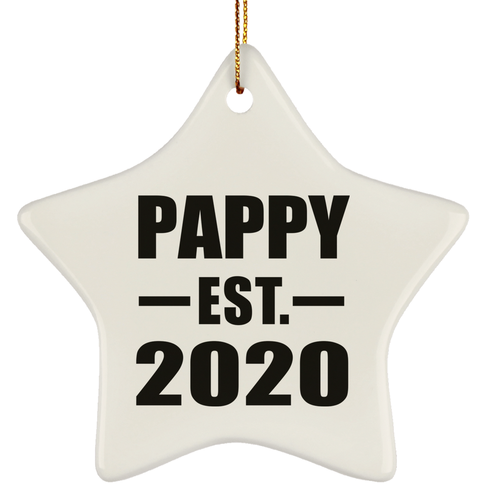 Pappy Established EST. 2020 - Star Ornament