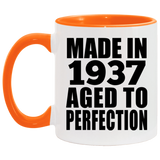 87th Birthday Made In 1937 Aged to Perfection - 11oz Accent Mug Orange