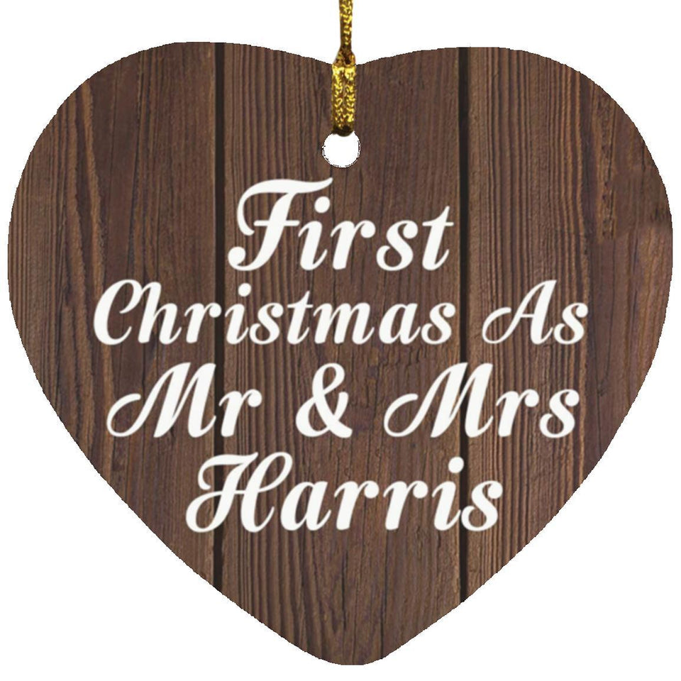 First Christmas As Mr & Mrs Harris - Heart Ornament D
