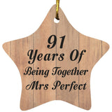 91st Anniversary 91 Years Of Being Mrs Perfect - Star Ornament C