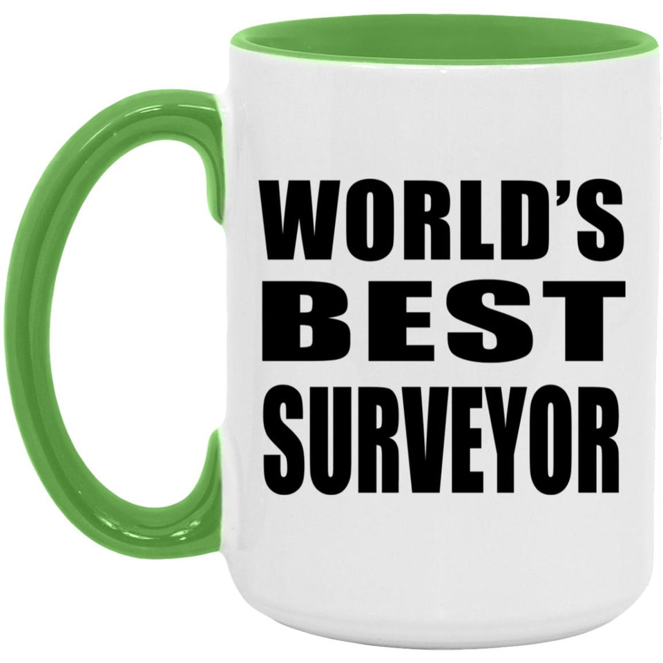 World's Best Surveyor - 15oz Accent Mug Green