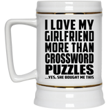 I Love My Girlfriend More Than Crossword Puzzles - Beer Stein