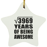 63rd Birthday Square Root of 3969 Years of Being Awesome - Star Ornament
