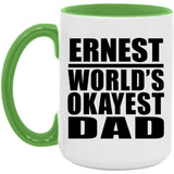 Ernest World's Okayest Dad - 15oz Accent Mug Green