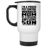 Proud Pest Control Worker Mom Of Awesome Son - Travel Mug