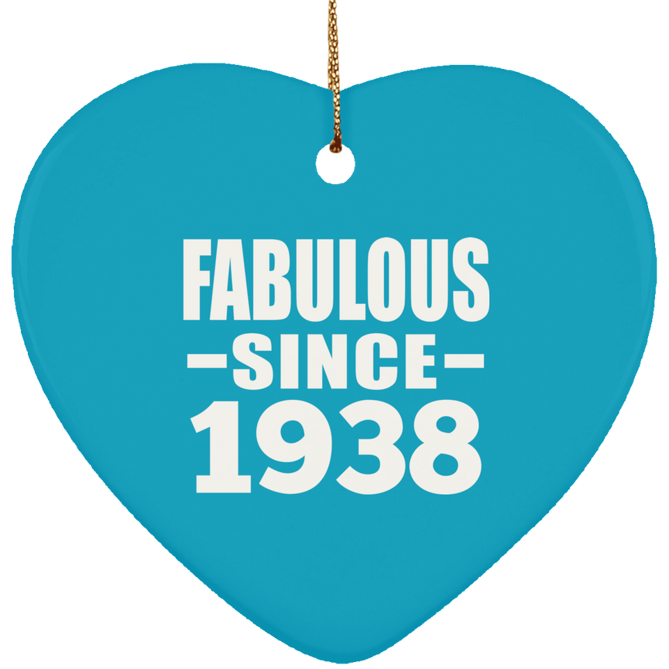 86th Birthday Fabulous Since 1938 - Heart Ornament