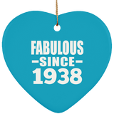 86th Birthday Fabulous Since 1938 - Heart Ornament