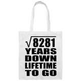 91st Anniversary Square Root of 8281 Years Lifetime To Go - Tote Bag White