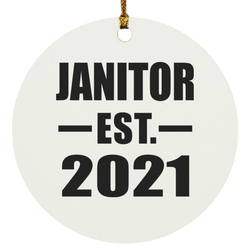 Janitor Established EST. 2021 - Circle Ornament