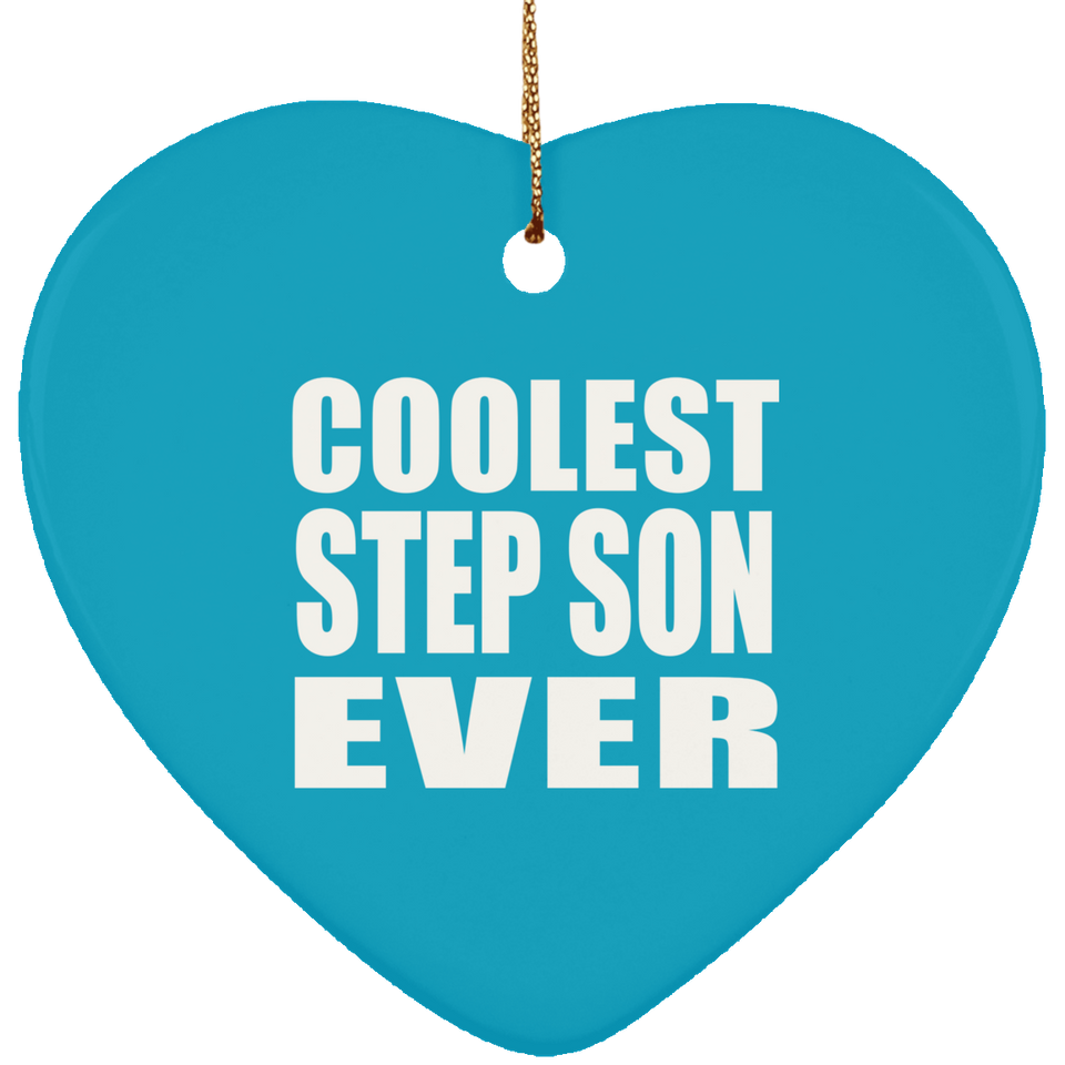 Coolest Step Son Ever - Heart Ornament