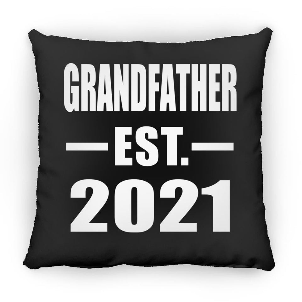 Grandfather Established EST. 2021 - Throw Pillow Black
