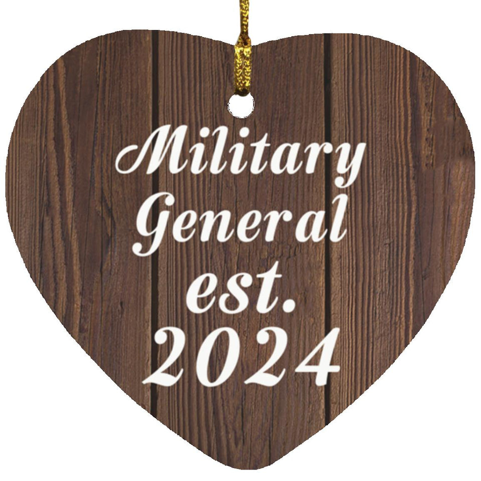 Military General Established Est. 2024 - Heart Ornament D