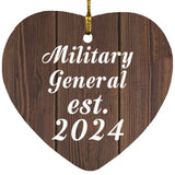 Military General Established Est. 2024 - Heart Ornament D