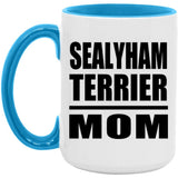 Sealyham Terrier Mom - 15oz Accent Mug Blue