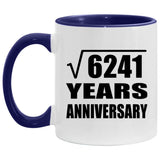 79th Anniversary Square Root of 6241 Years Anniversary - 11oz Accent Mug Purple