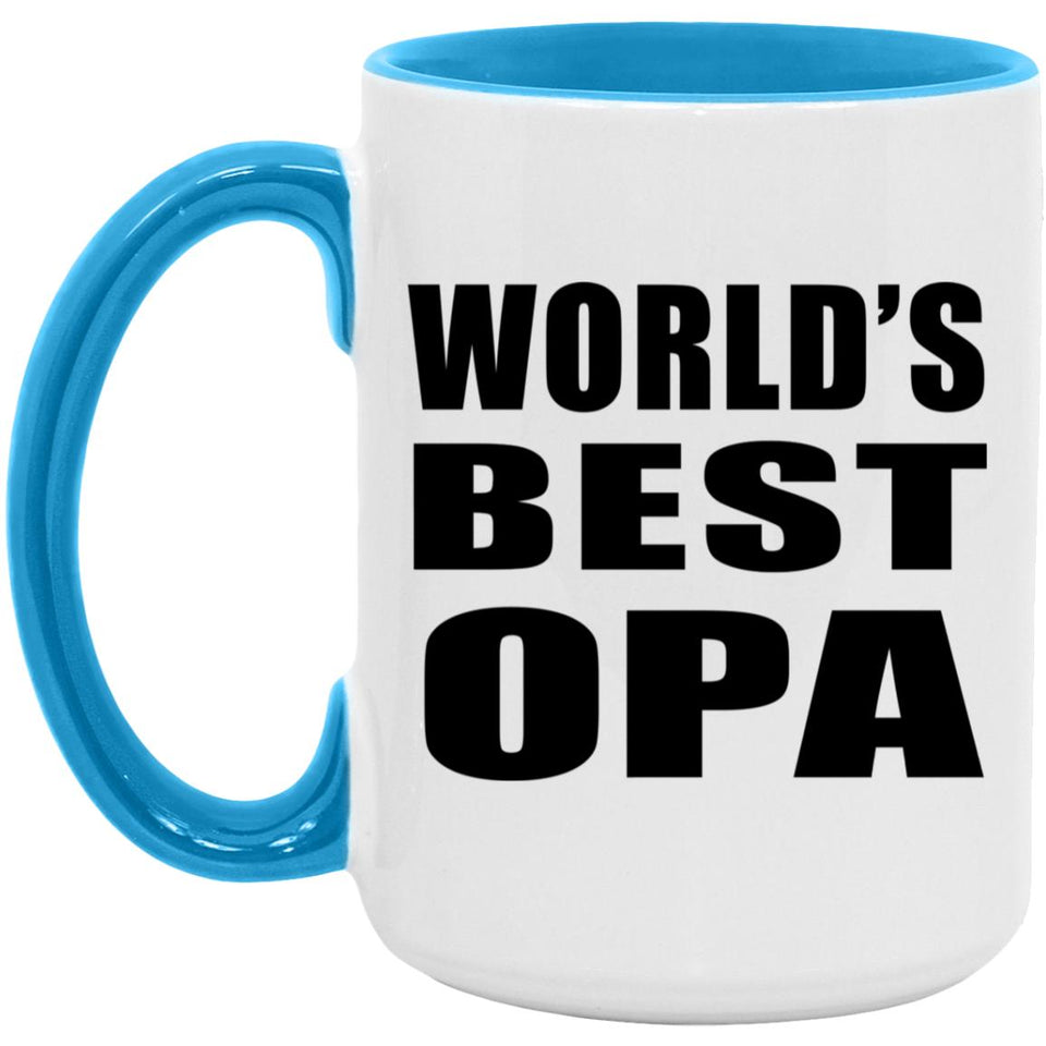 World's Best Opa - 15oz Accent Mug Blue