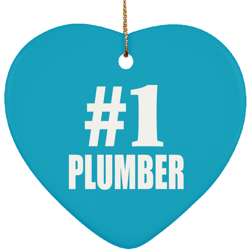 Number One #1 Plumber - Heart Ornament