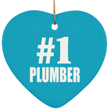 Number One #1 Plumber - Heart Ornament