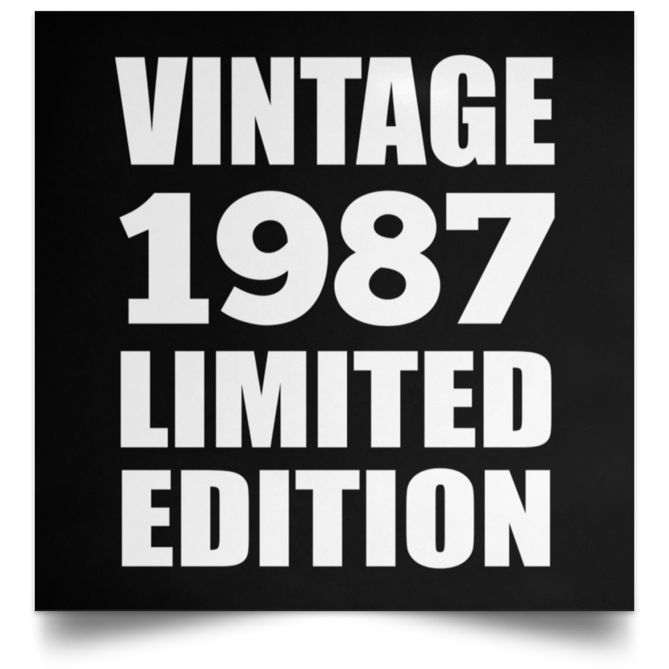 37th Birthday Vintage 1987 Limited Edition - Poster Square