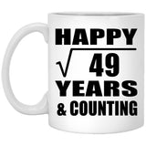 Happy 7th Anniversary Square Root of 49 Years & Counting - 11oz Coffee Mug