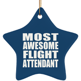 Most Awesome Flight Attendant - Star Ornament