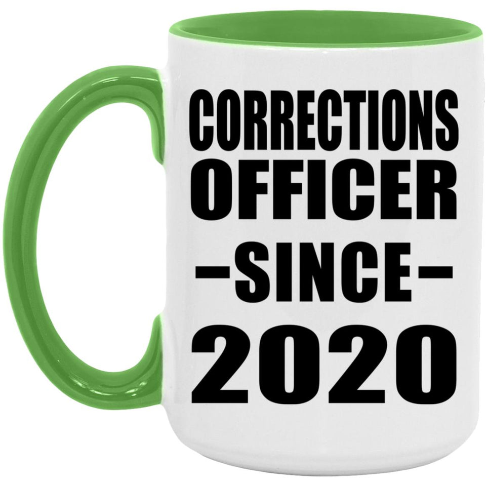 Corrections Officer Since 2020 - 15oz Accent Mug Green