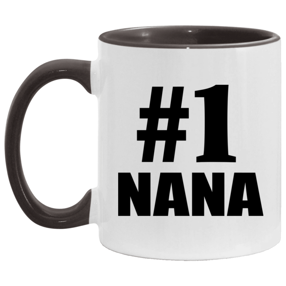 Number One #1 Nana - 11oz Accent Mug Black