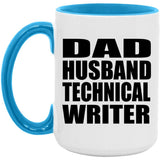 Dad Husband Technical Writer - 15oz Accent Mug Blue