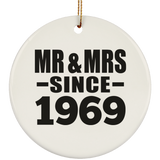 55th Anniversary Mr & Mrs Since 1969 - Circle Ornament