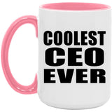 Coolest Ceo Ever - 15oz Accent Mug Pink