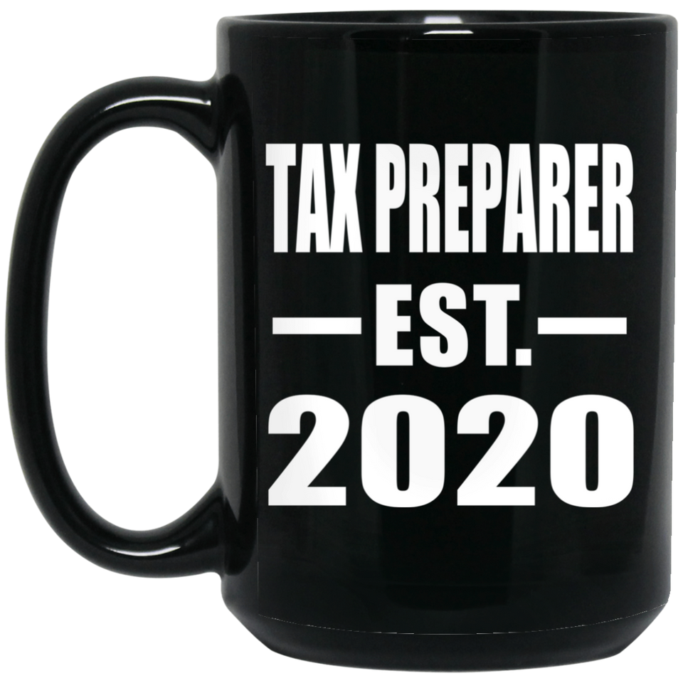 Tax Preparer Established EST. 2020 - 15oz Coffee Mug Black