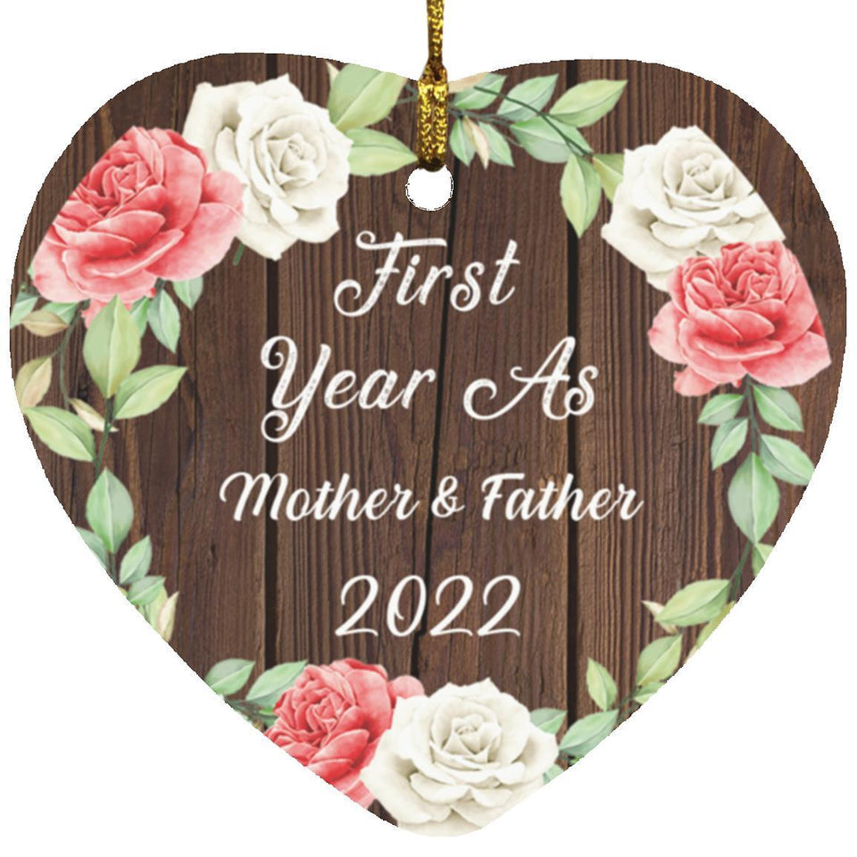 First Year As Mother & Father 2022 - Heart Ornament A